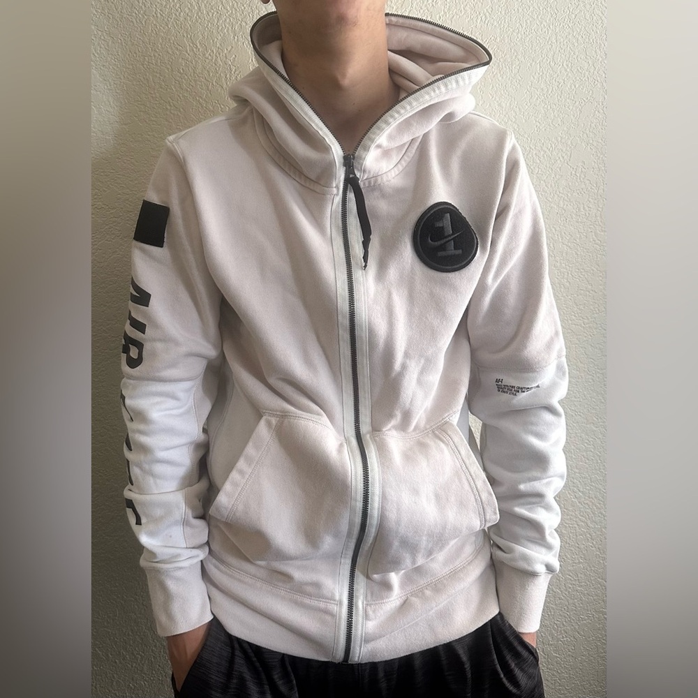 AF1 fleece hoodie jacket zipper